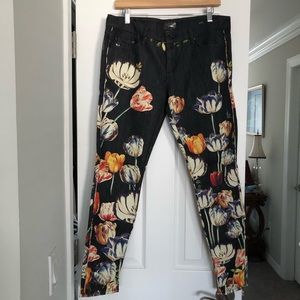 Floral skinny jeans